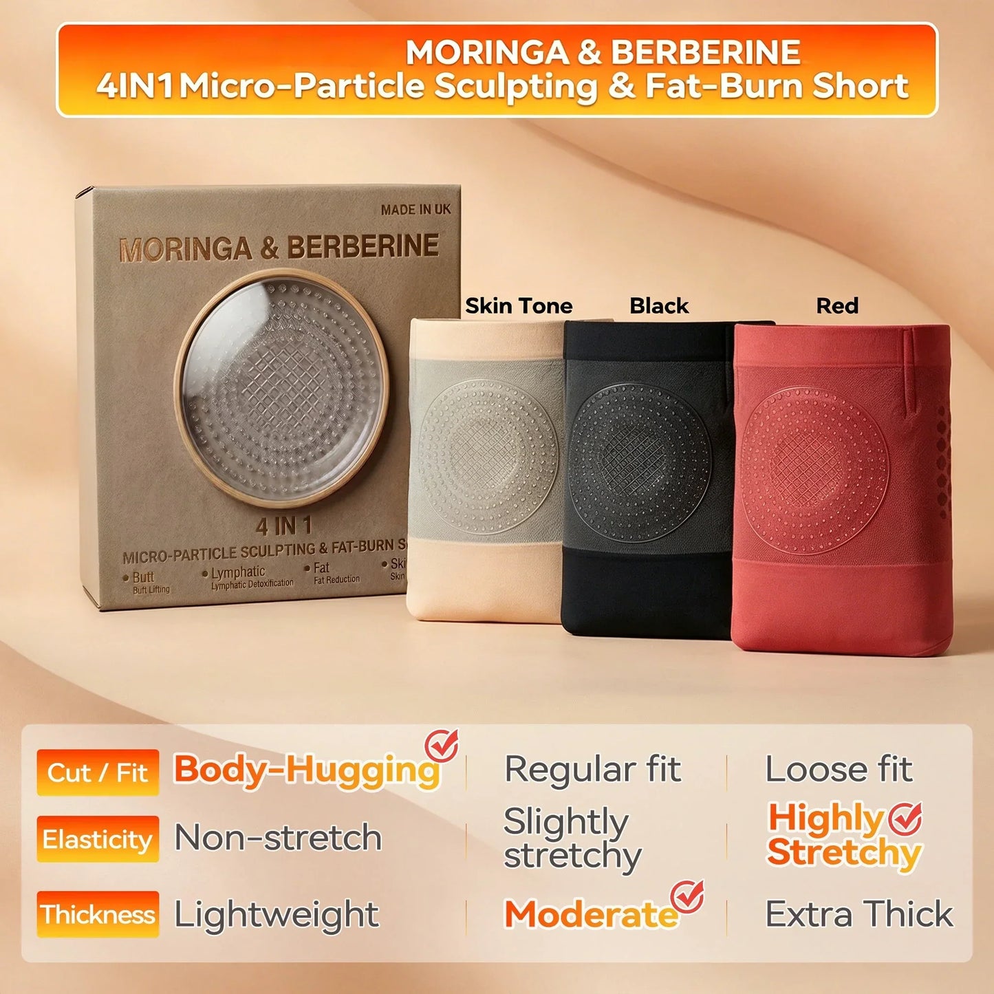 🏆Ends Today: 70% OFF! 💦🍕KLENIMORE™ Moringa & Berberine 4-In-1 Micro-Particle Sculpting & Fat-Burn Shorts🎖️